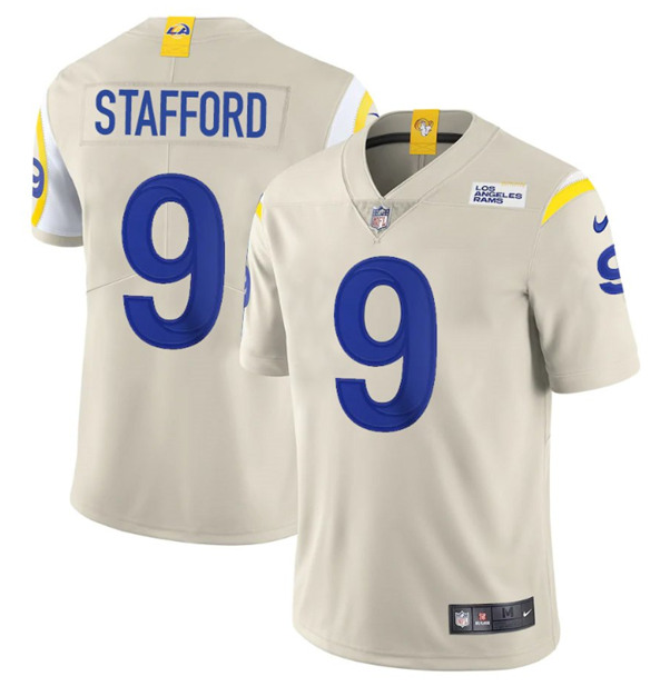 Men's Los Angeles Rams #9 Matthew Stafford 2020 Bone Vapor Untouchable Limited Stitched Jersey